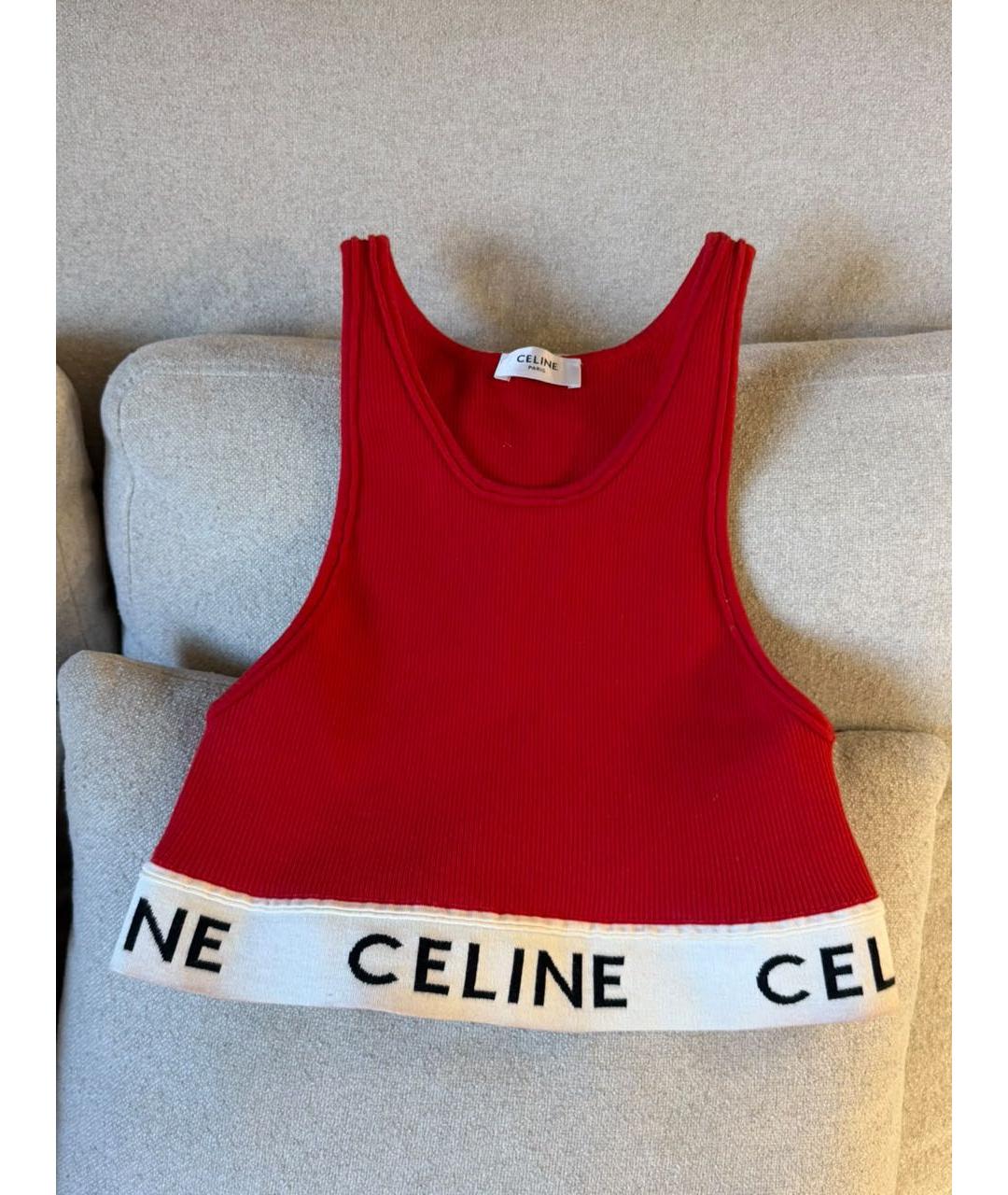 CELINE Красная майка, фото 3