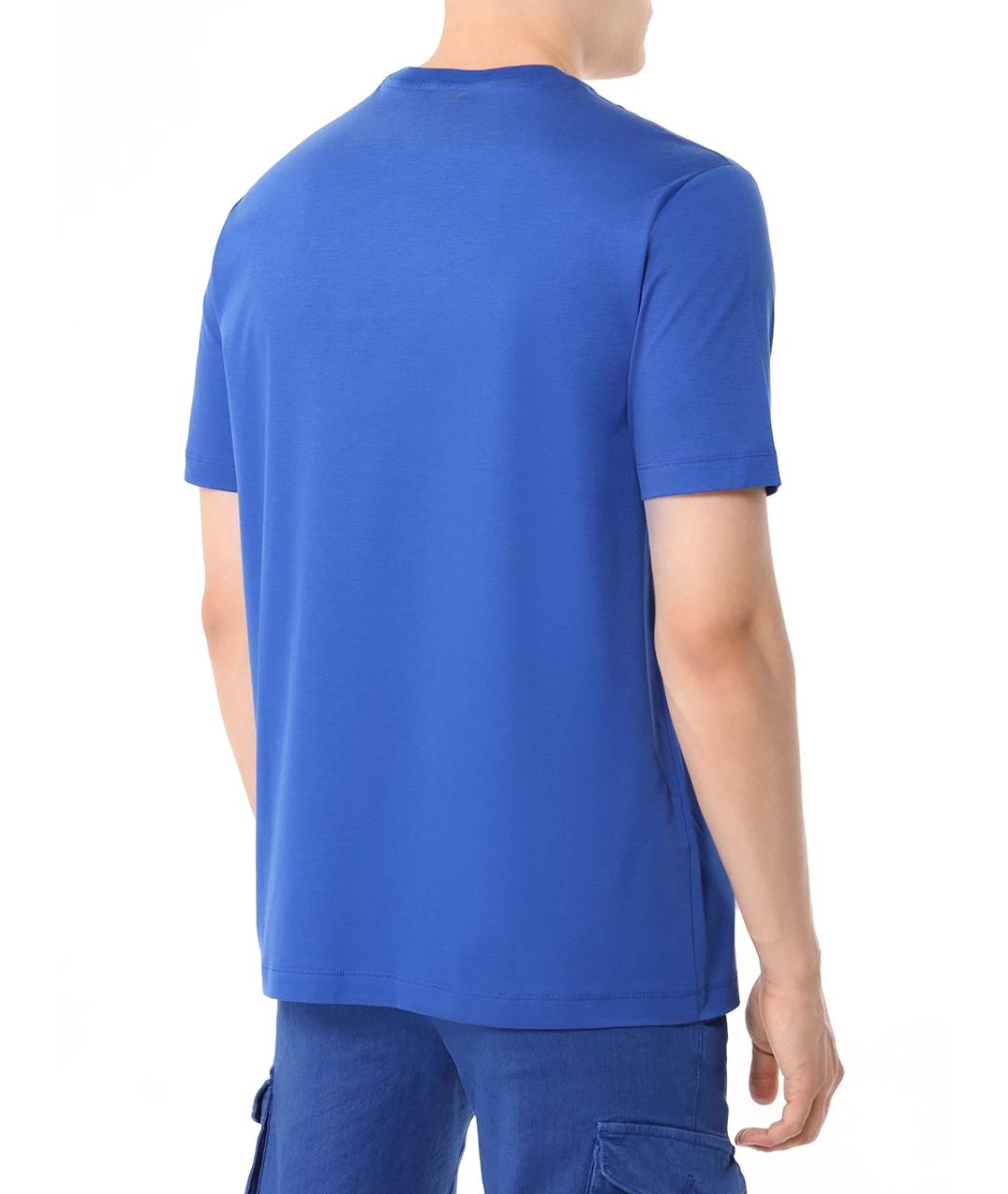 KITON Голубая хлопковая футболка, фото 3