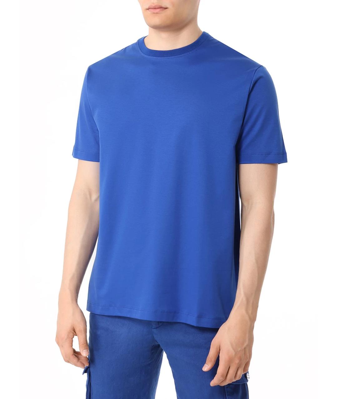 KITON Голубая хлопковая футболка, фото 4
