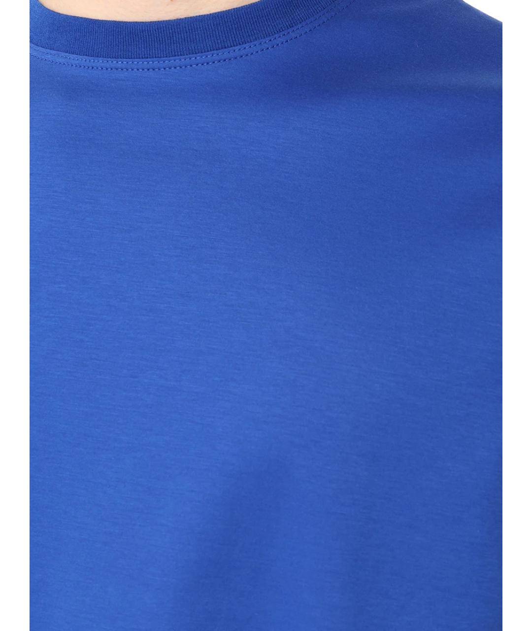 KITON Голубая хлопковая футболка, фото 5