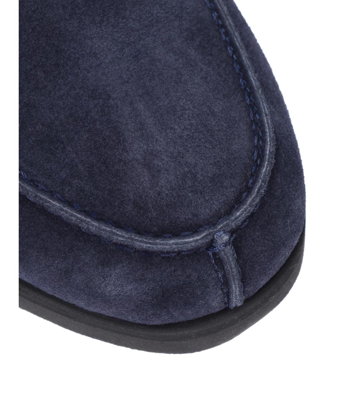 KITON Синие замшевые низкие ботинки, фото 5
