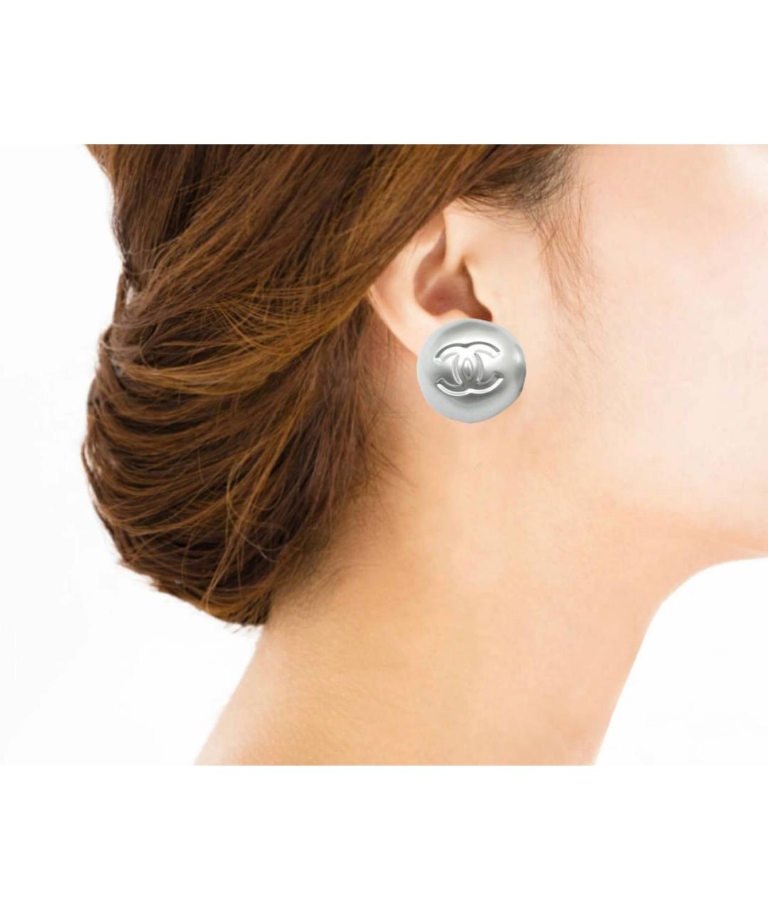 CHANEL Белые серьги, фото 4