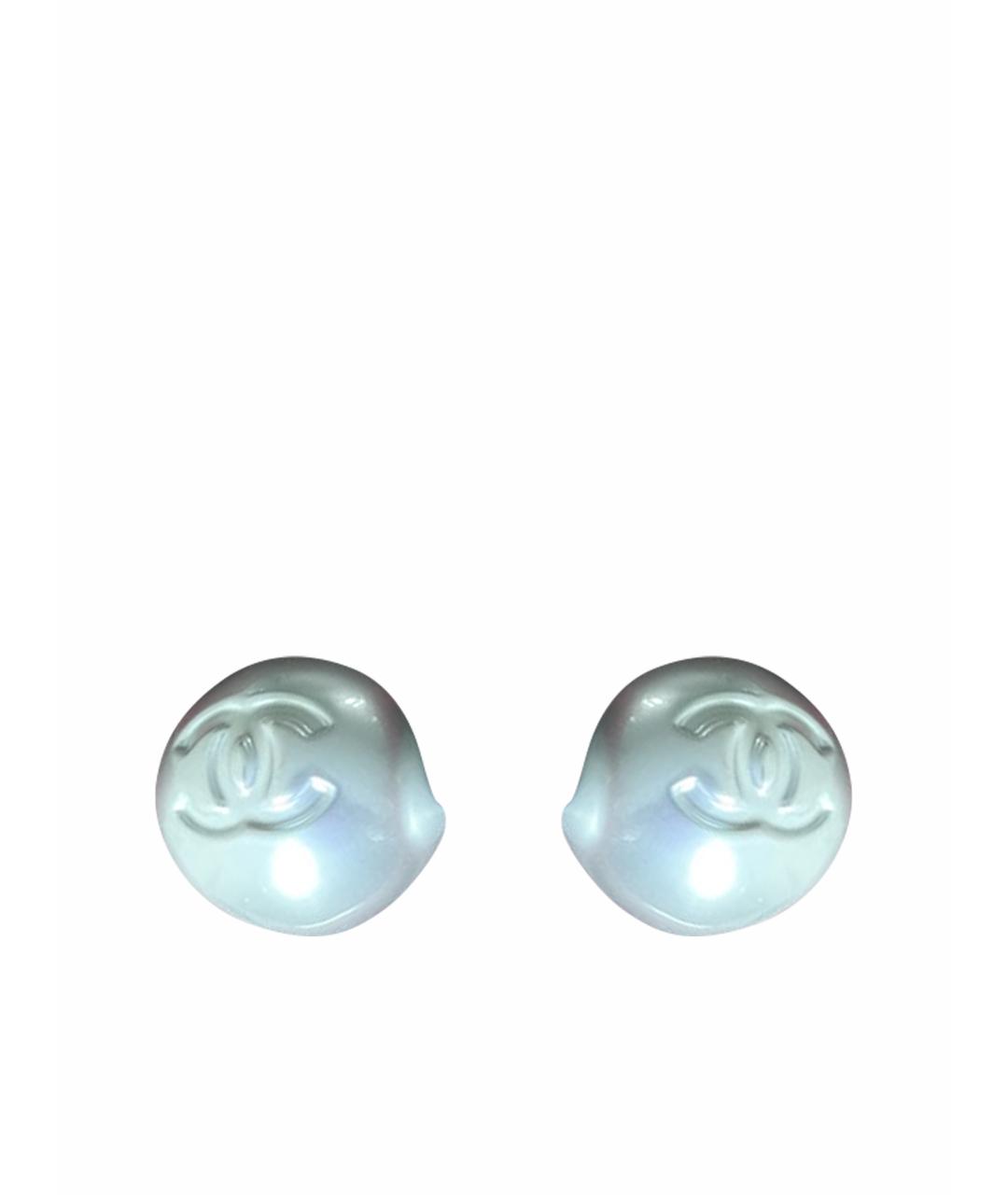 CHANEL Белые серьги, фото 1