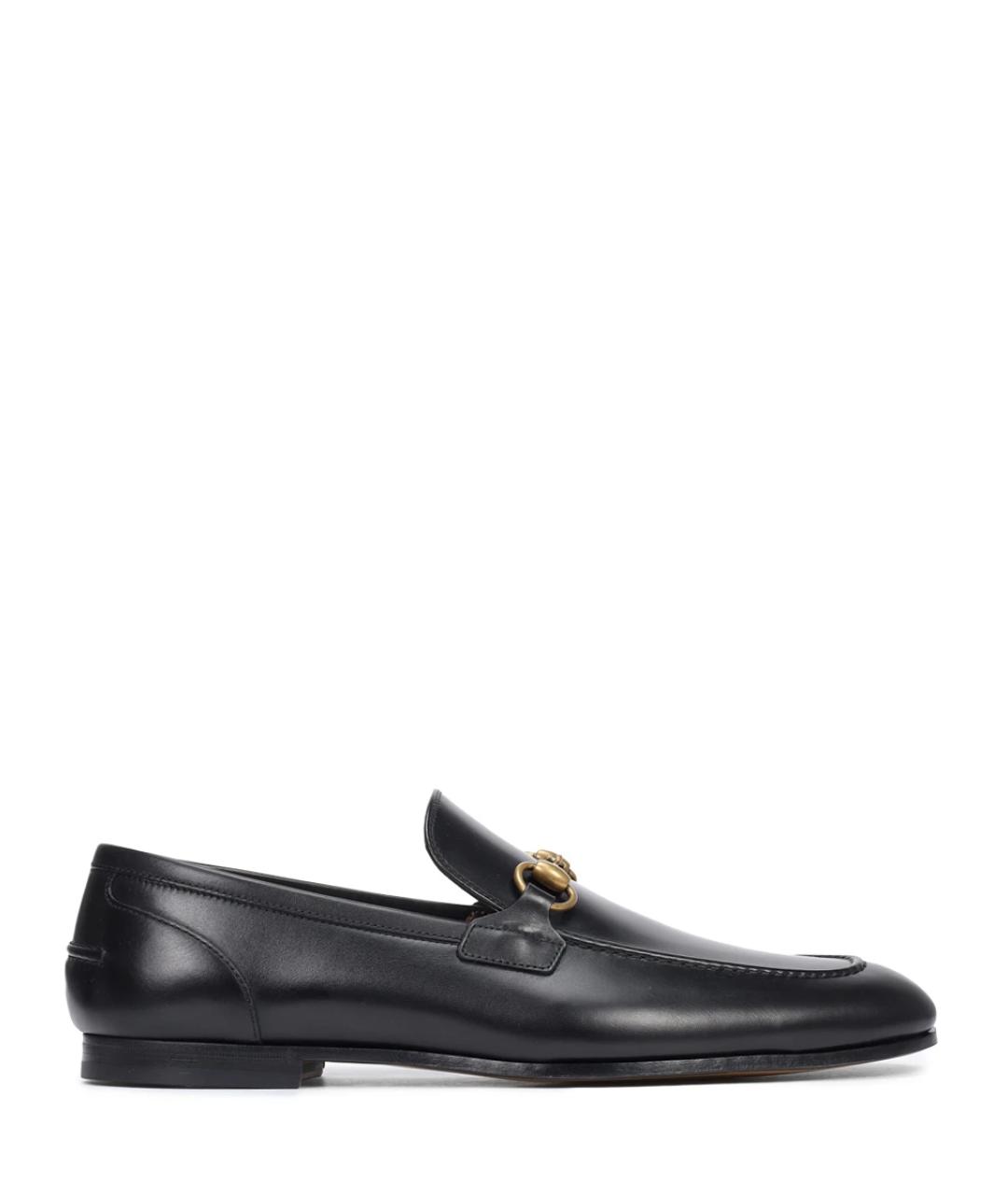 GUCCI Черные кожаные лоферы, фото 1