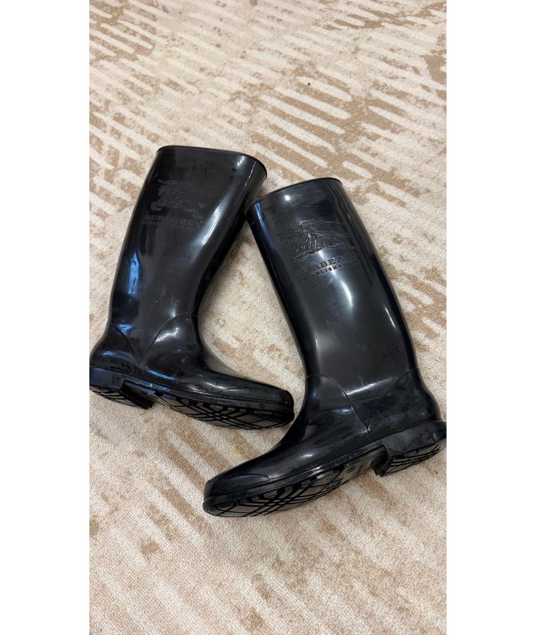 BURBERRY Черные резиновые сапоги, фото 9