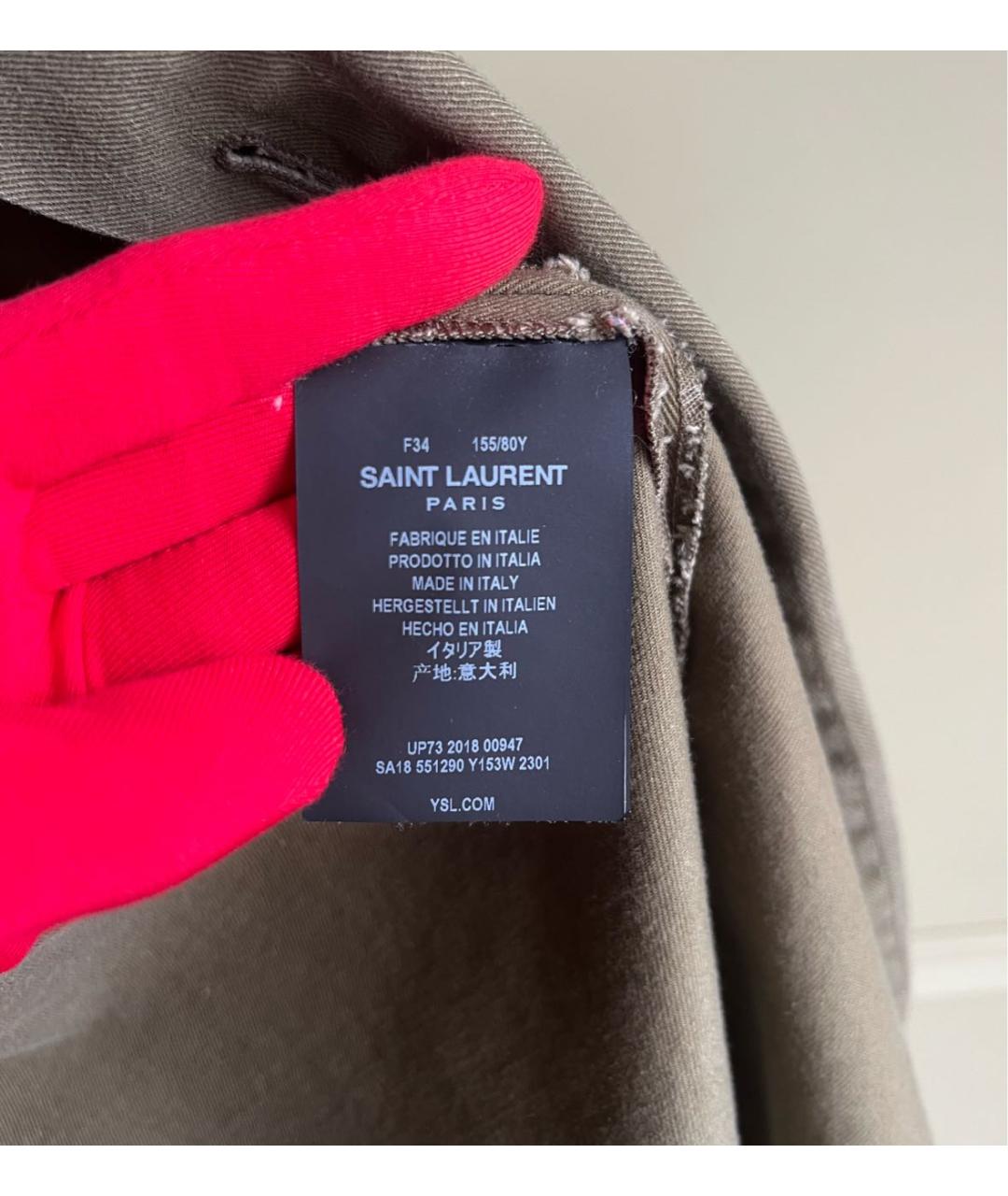 SAINT LAURENT Хаки рубашка, фото 8