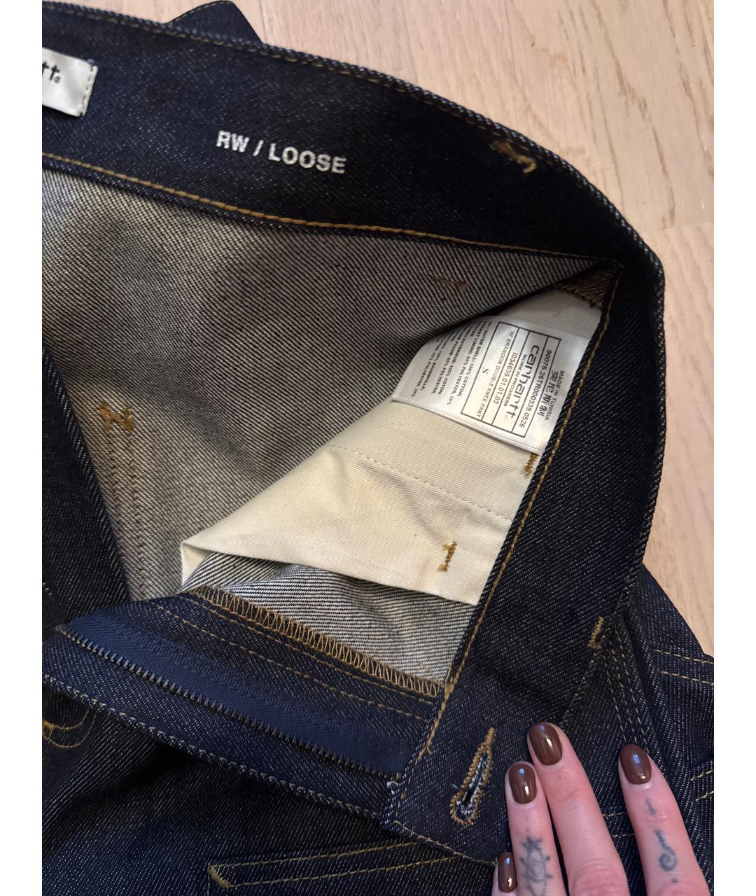 CARHARTT WIP Темно-синие хлопковые прямые джинсы, фото 5
