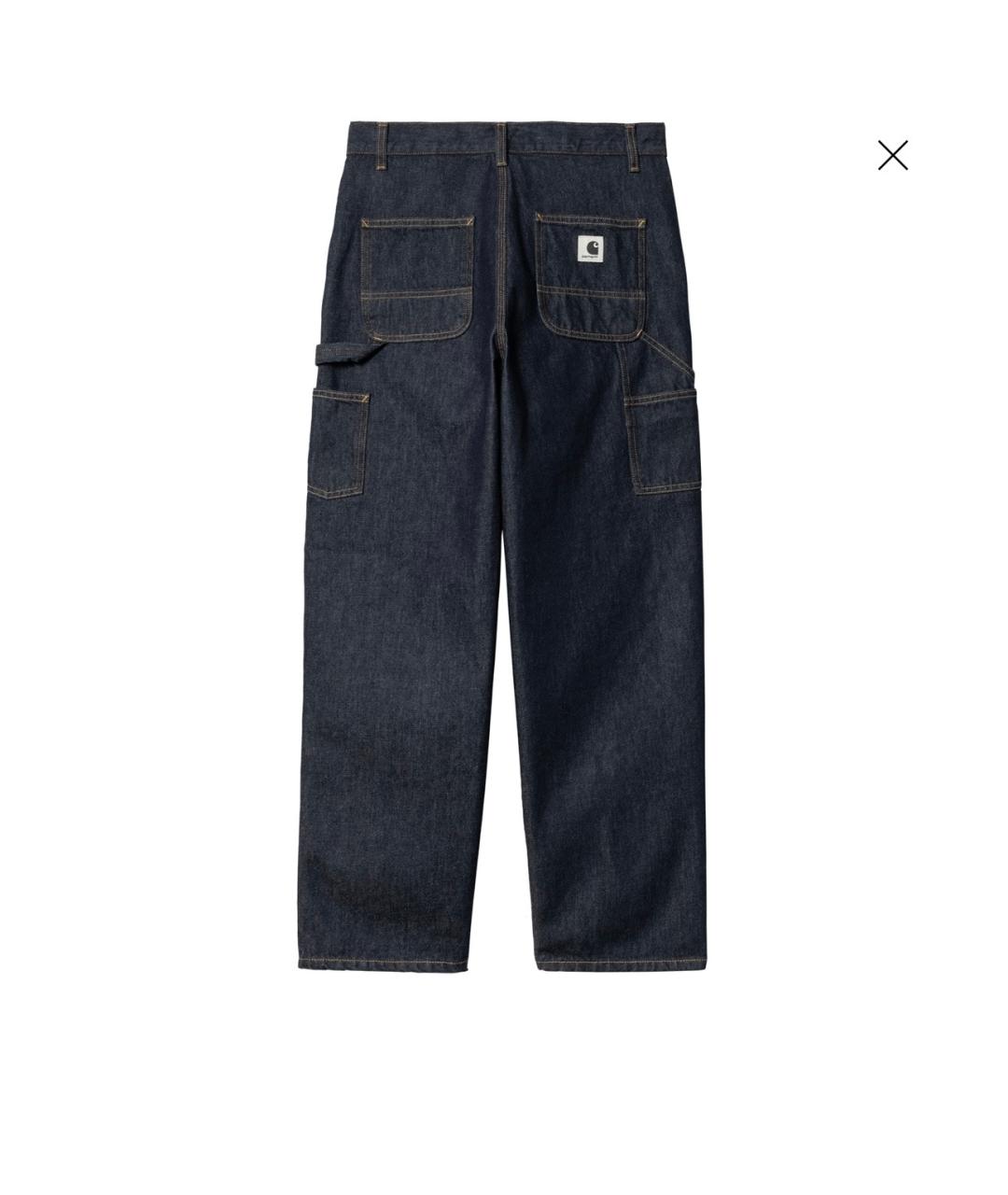 CARHARTT WIP Темно-синие хлопковые прямые джинсы, фото 2