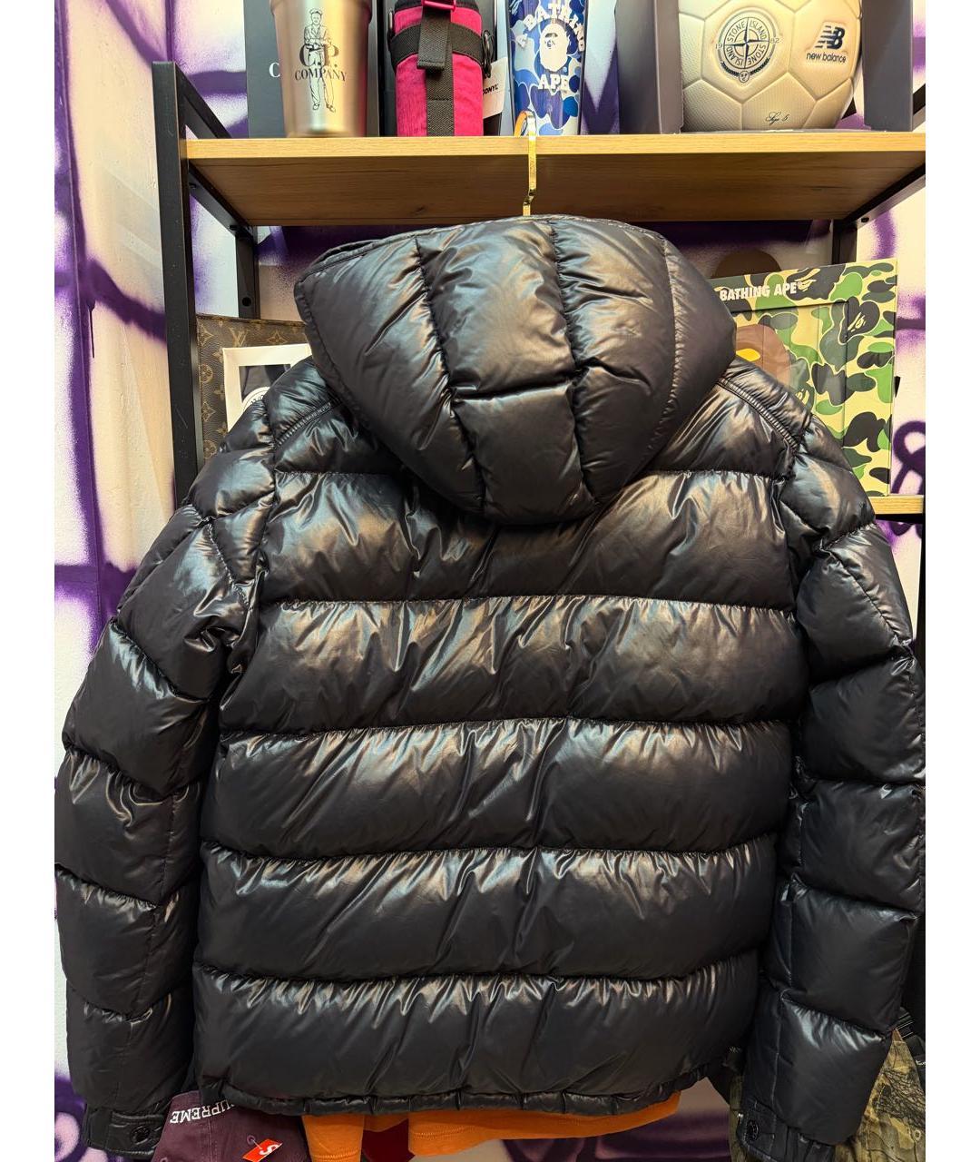MONCLER Черный пуховик, фото 2