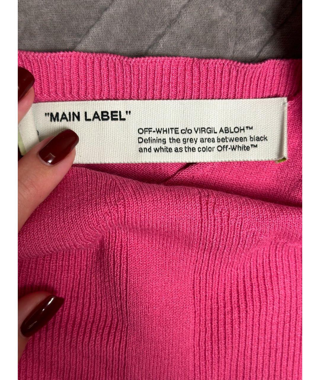OFF-WHITE Фуксия вискозная майка, фото 4