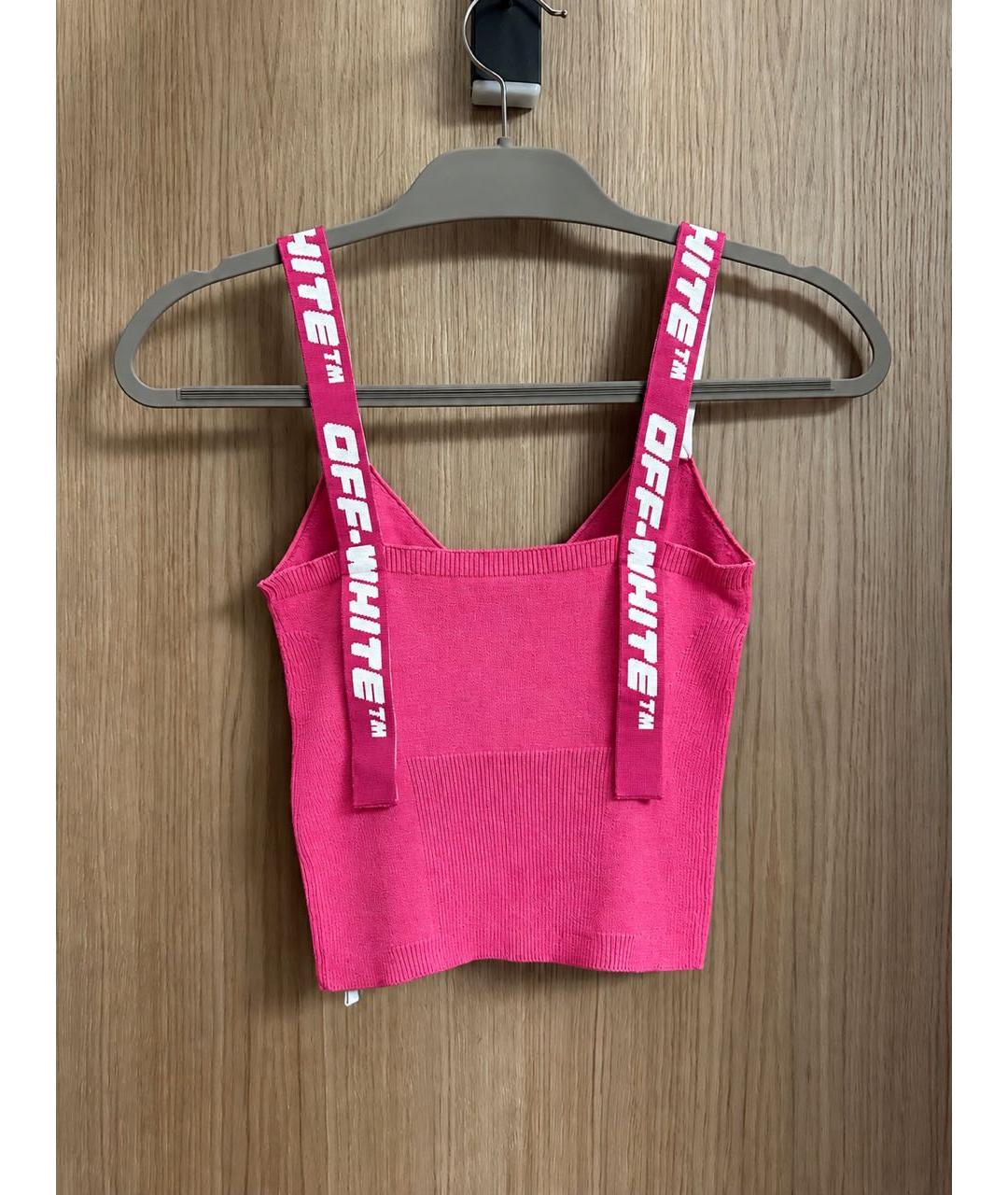 OFF-WHITE Фуксия вискозная майка, фото 2