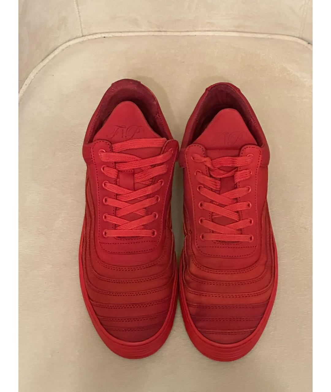 Filling pieces Красные нубуковые низкие кроссовки / кеды, фото 3