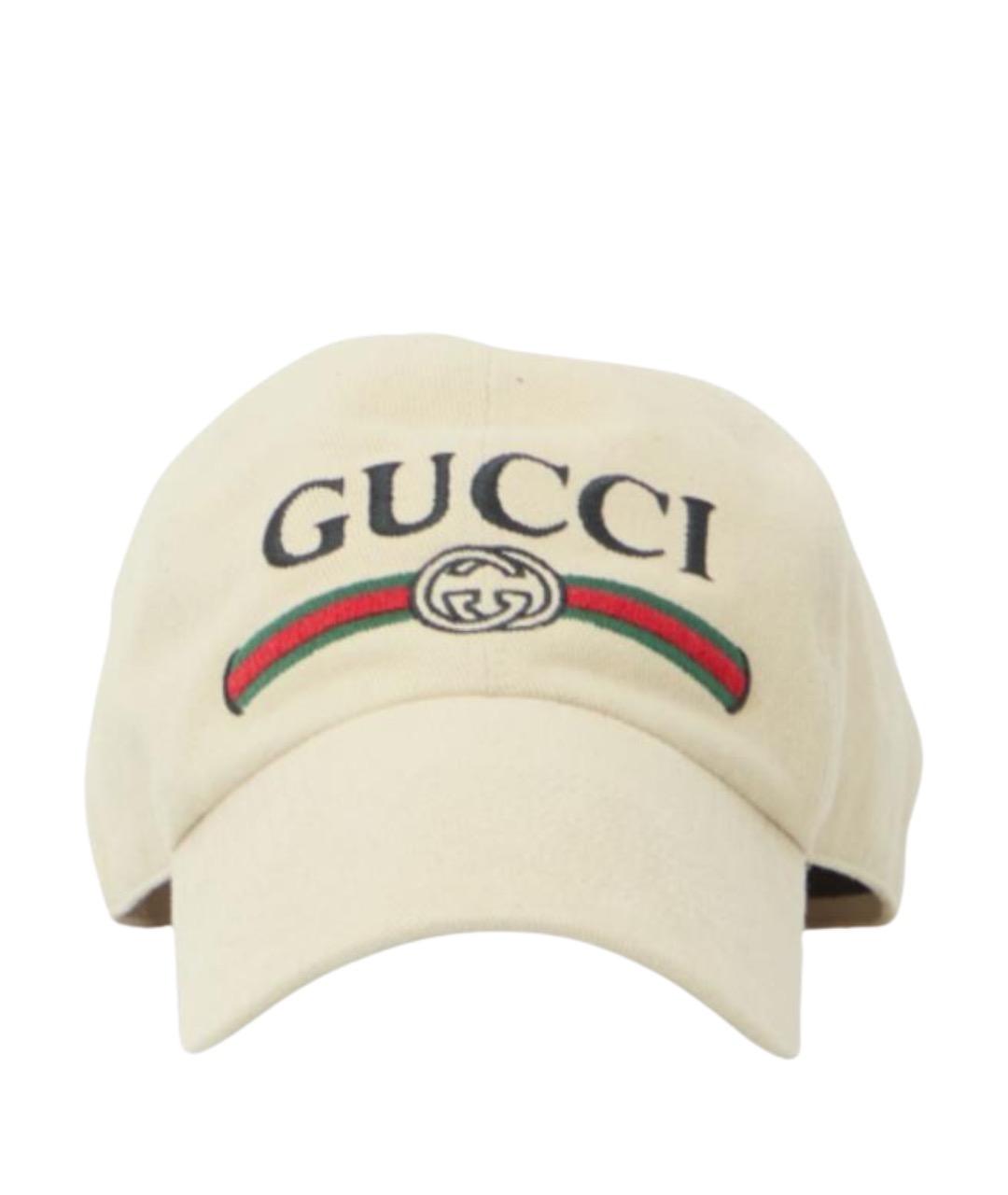 GUCCI Бежевая хлопковая кепка/бейсболка, фото 1