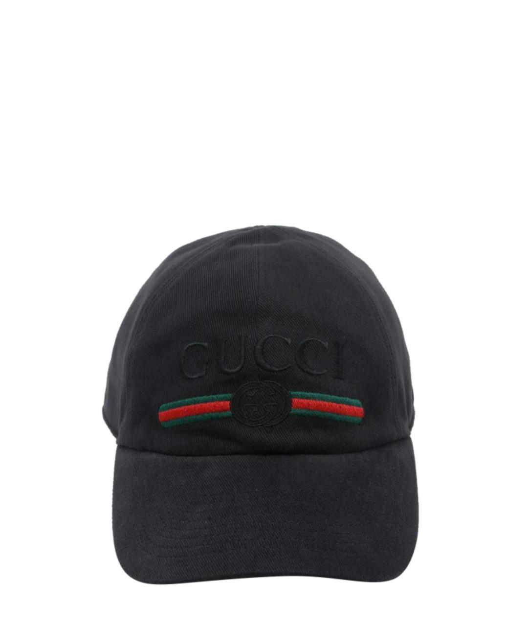 GUCCI Черная хлопковая кепка/бейсболка, фото 1