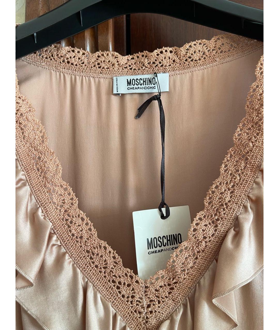 MOSCHINO Розовое шелковое коктейльное платье, фото 4