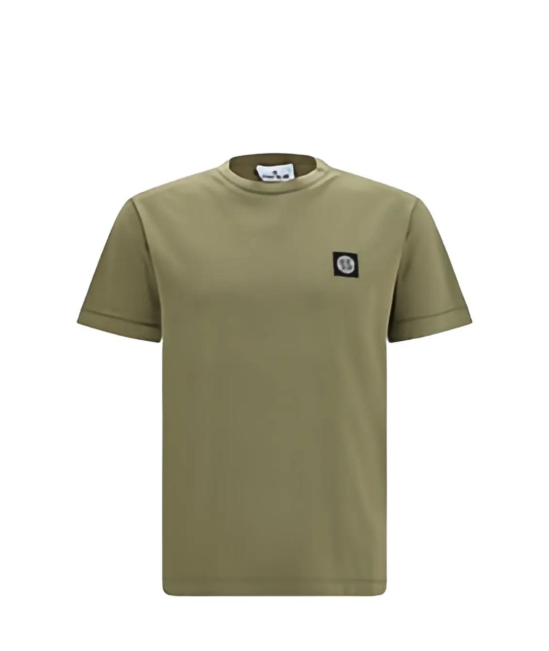 STONE ISLAND Зеленая хлопковая футболка, фото 1