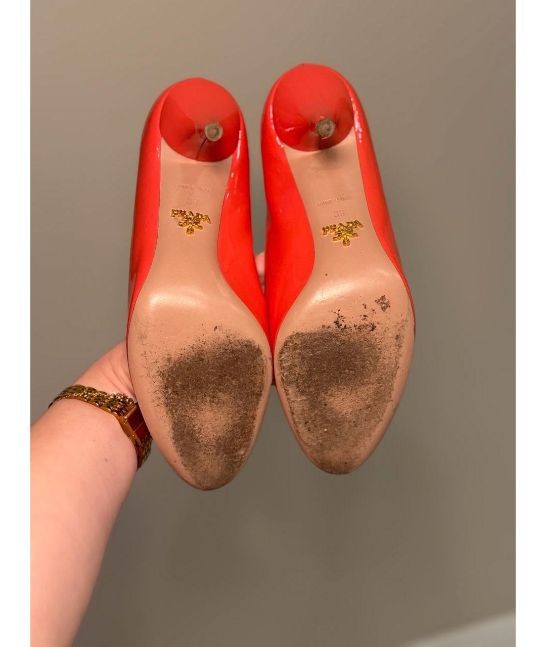 PRADA Коралловые туфли из лакированной кожи, фото 4