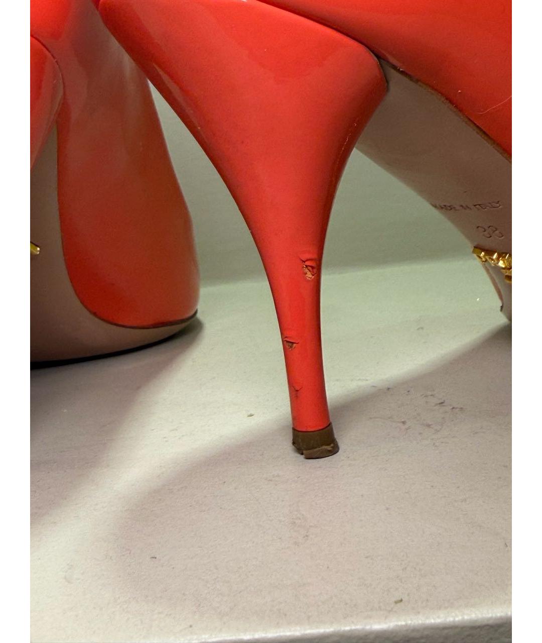 PRADA Коралловые туфли из лакированной кожи, фото 5
