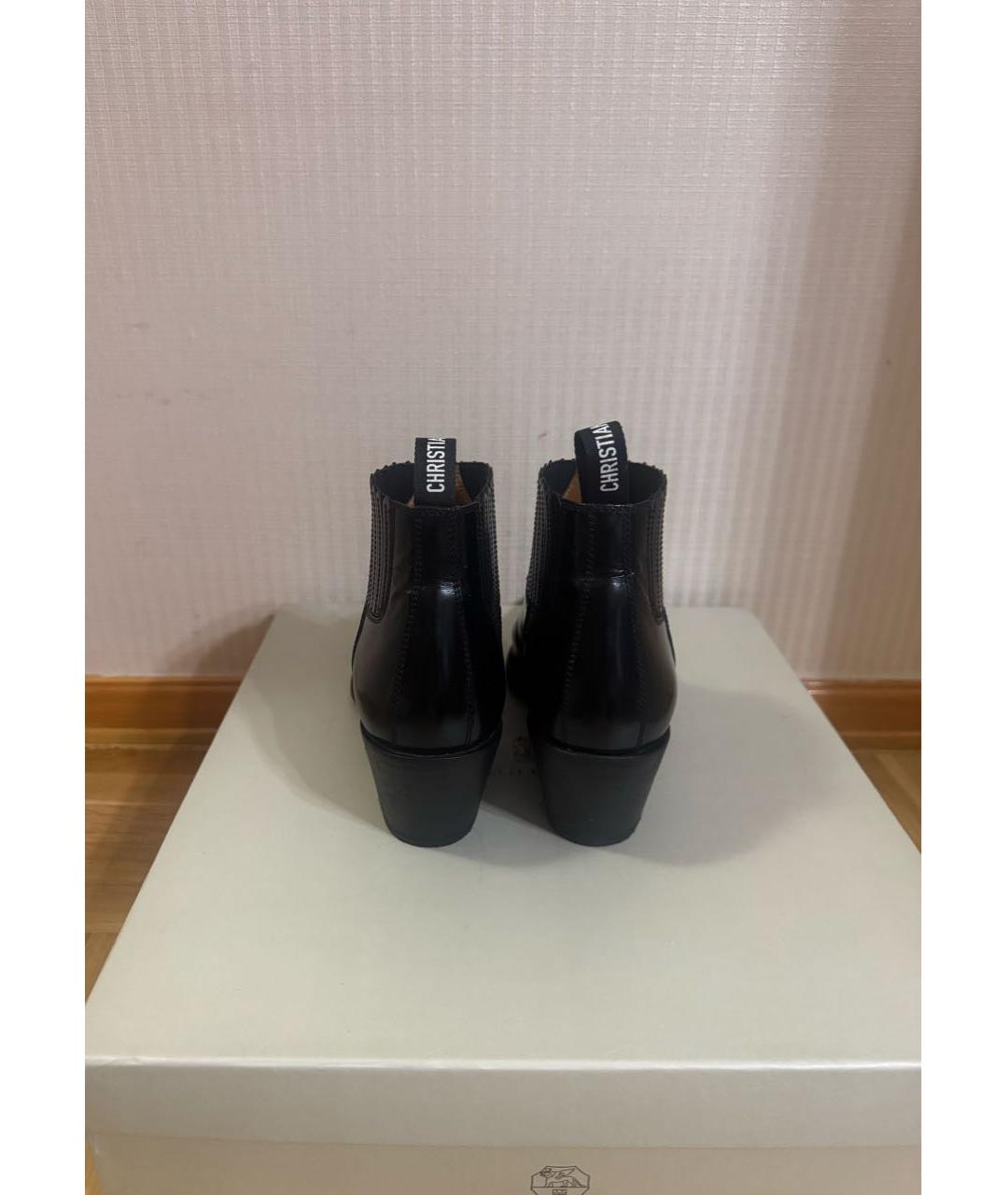 CHRISTIAN DIOR Черные кожаные полусапоги, фото 4