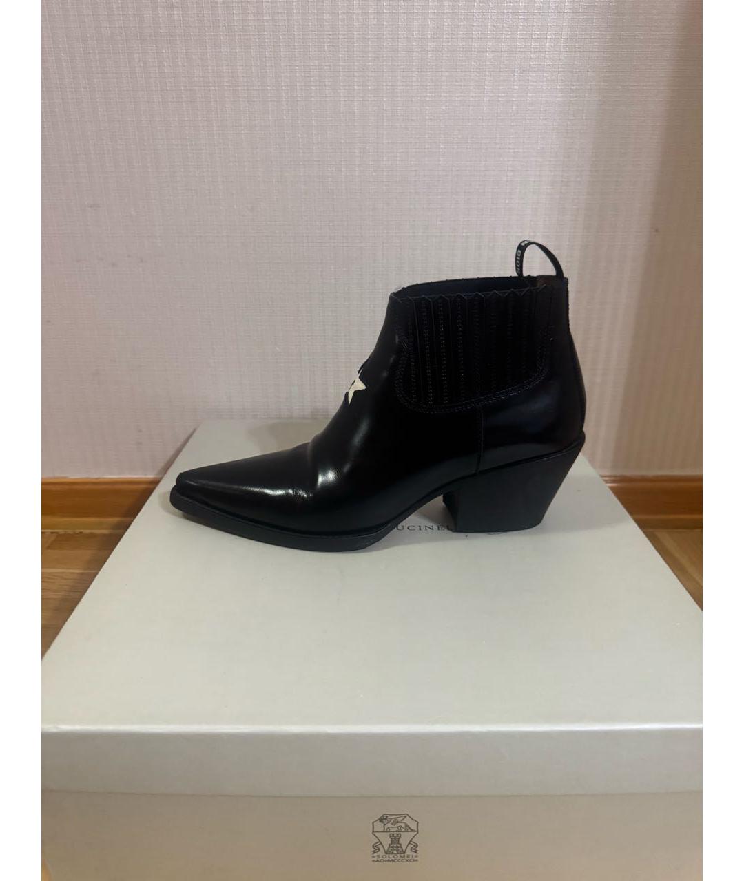 CHRISTIAN DIOR Черные кожаные полусапоги, фото 5