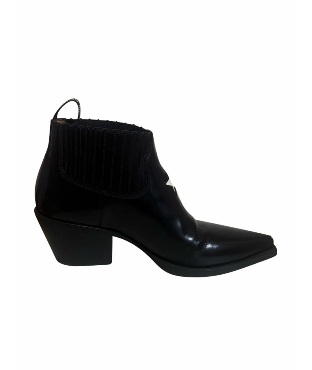 CHRISTIAN DIOR Черные кожаные полусапоги, фото 1