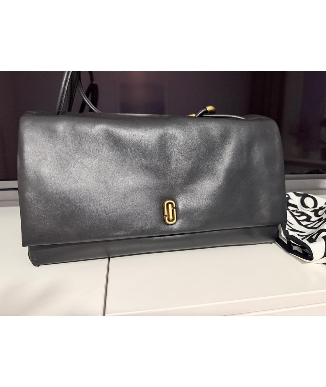 MARC JACOBS Черная кожаная сумка с короткими ручками, фото 5