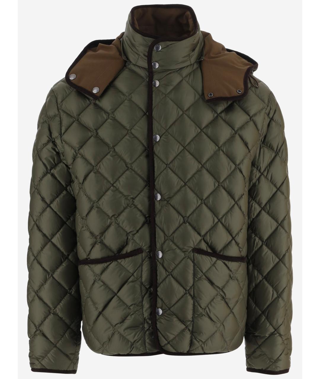MONCLER Зеленый нейлоновый пуховик, фото 5