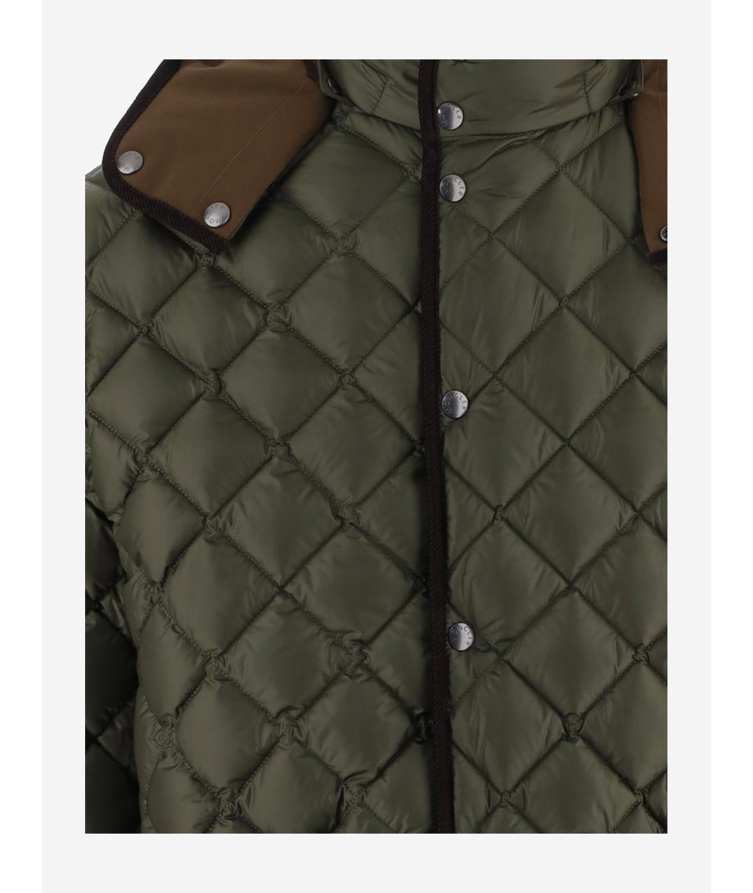 MONCLER Зеленый нейлоновый пуховик, фото 4