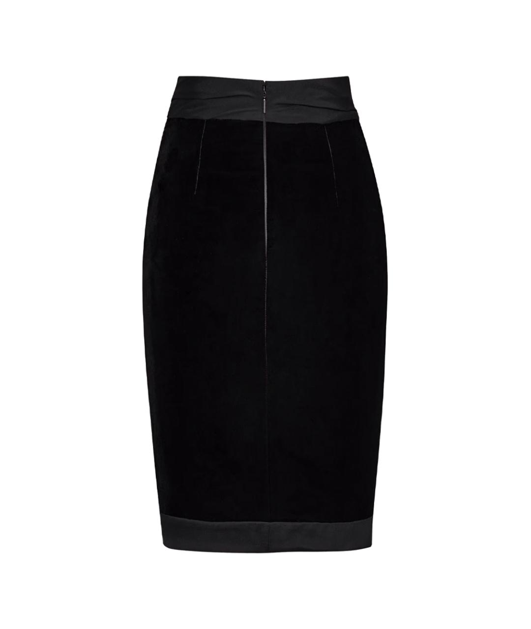SAINT LAURENT Черная вискозная юбка миди, фото 2