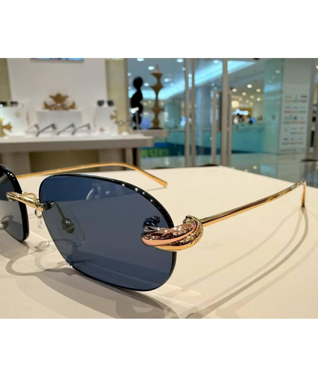CARTIER Золотые металлические солнцезащитные очки, фото 2