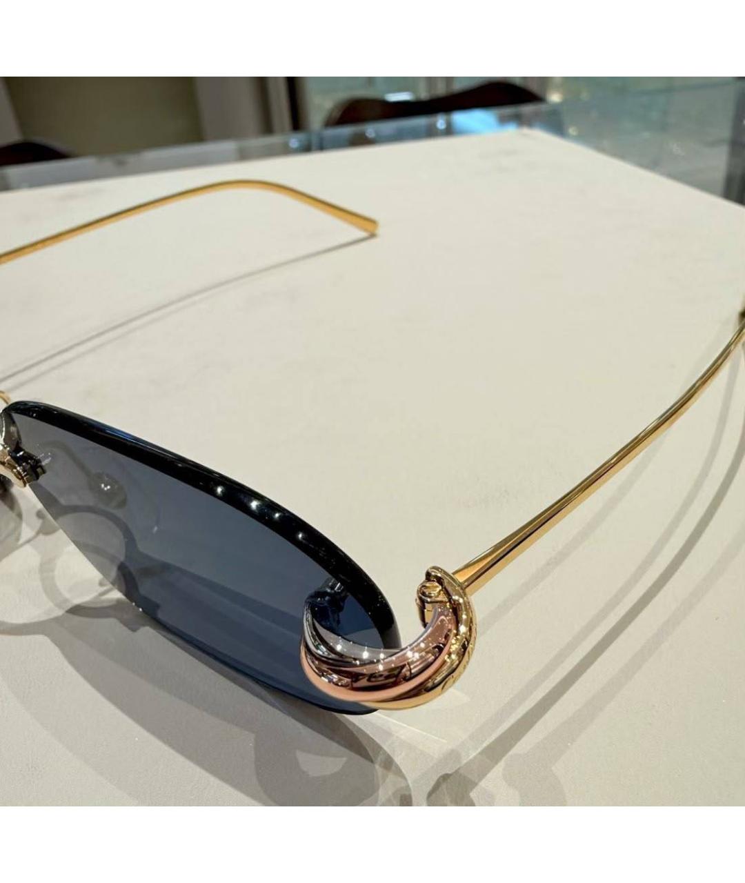 CARTIER Золотые металлические солнцезащитные очки, фото 3