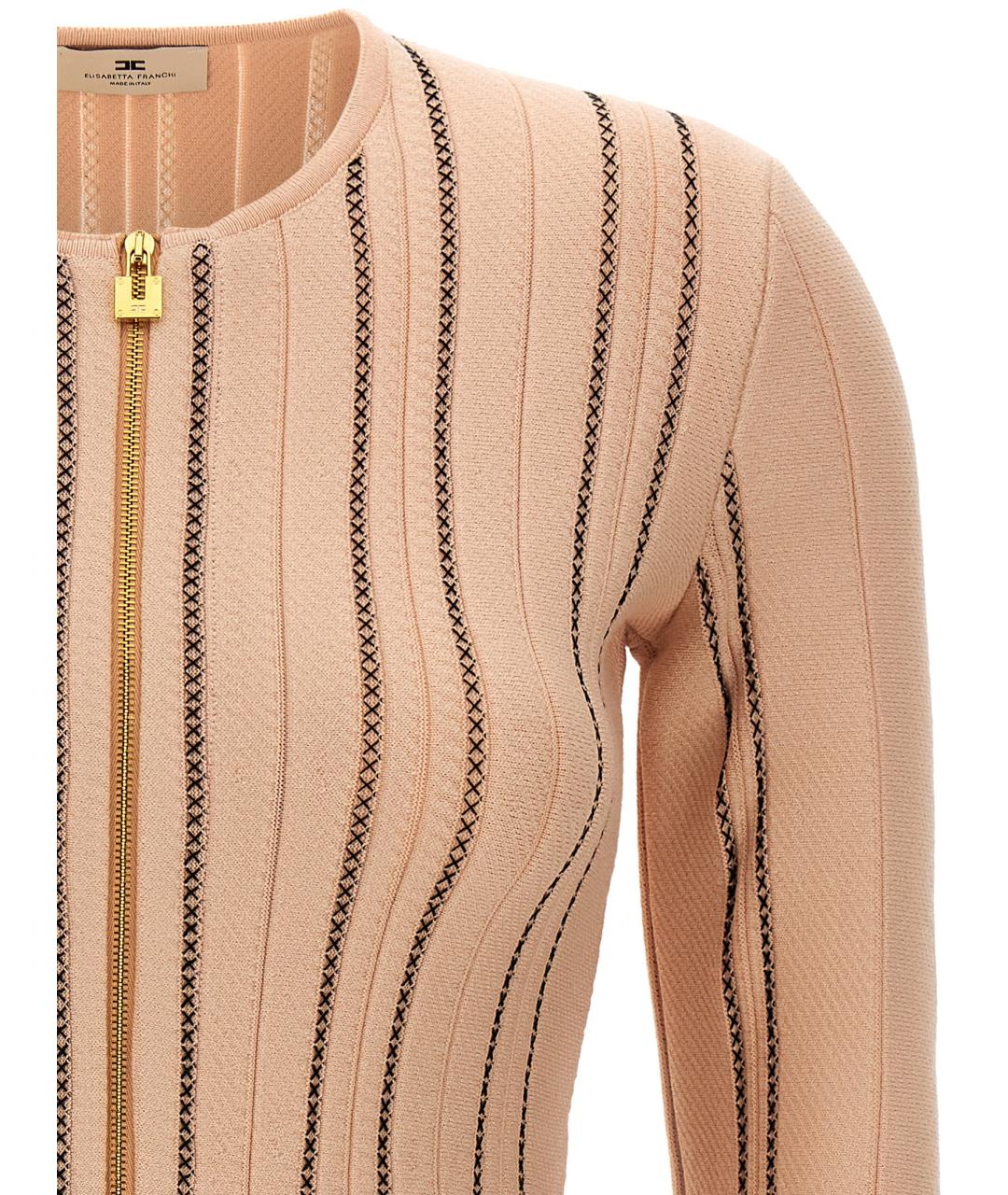 ELISABETTA FRANCHI Розовый вискозный кардиган, фото 3