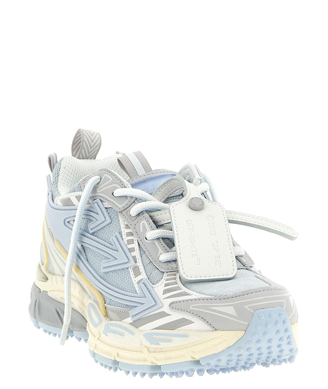 OFF-WHITE Голубые текстильные кроссовки, фото 3