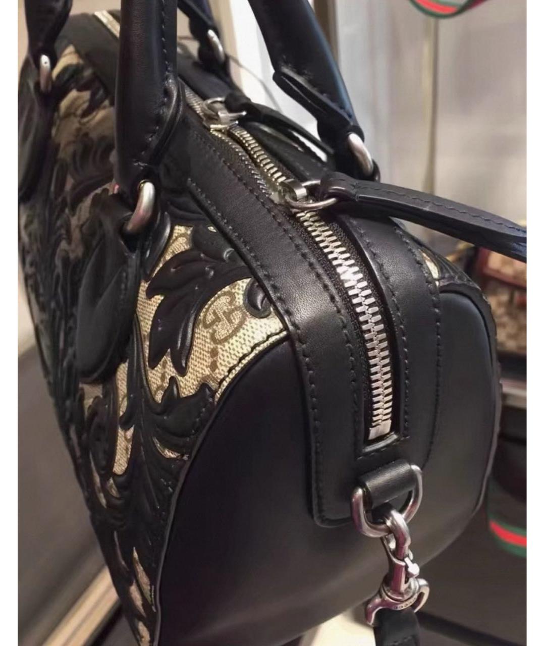 GUCCI Черная кожаная сумка через плечо, фото 3