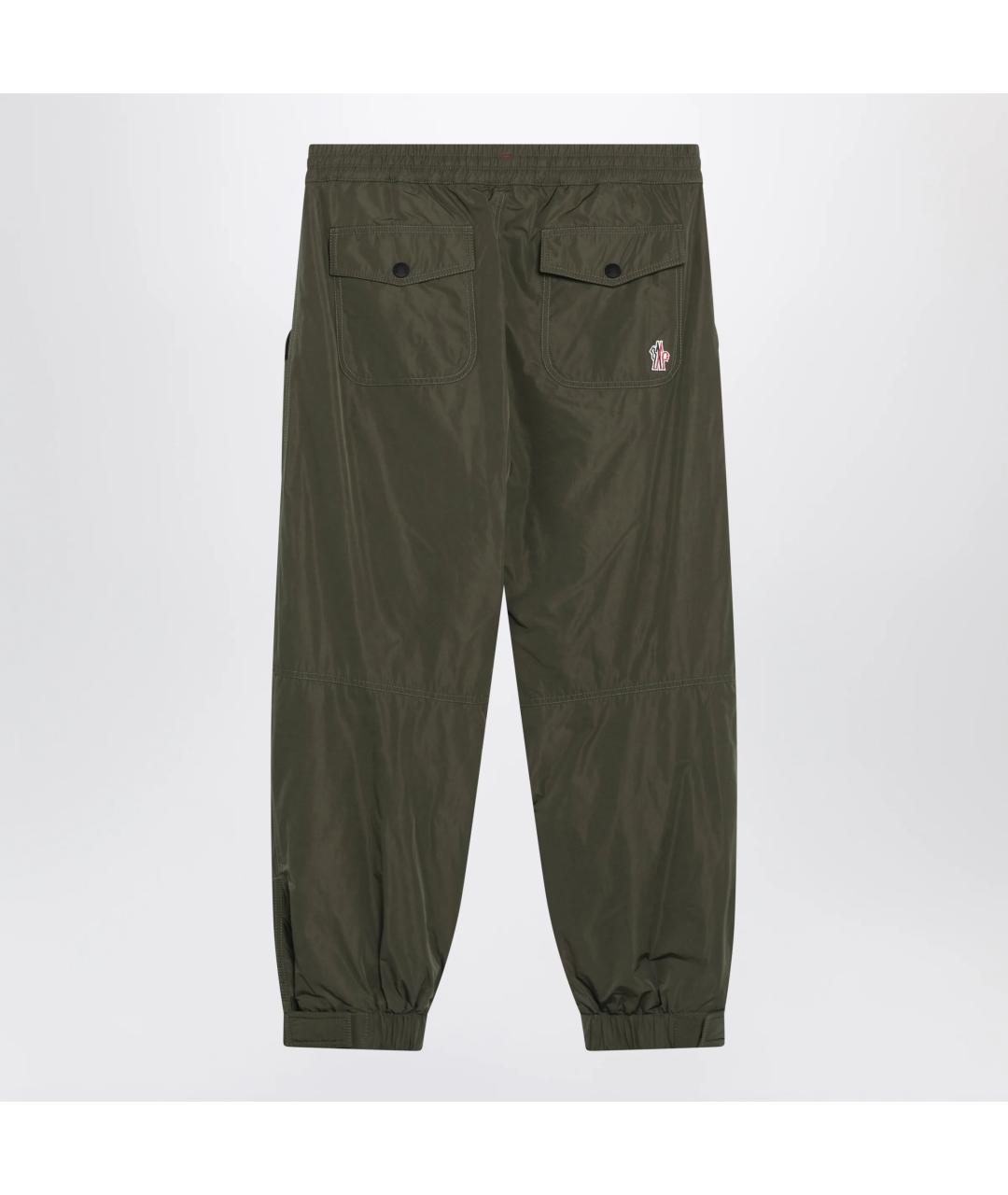 MONCLER GRENOBLE Зеленые полиамидовые повседневные брюки, фото 2