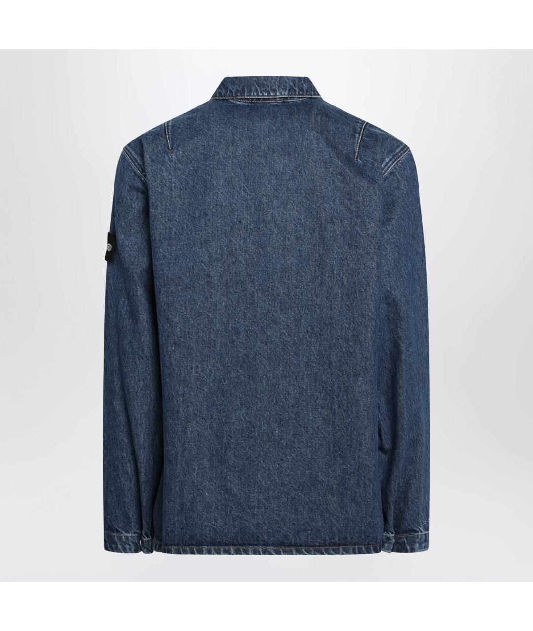STONE ISLAND Синяя хлопковая кэжуал рубашка, фото 2