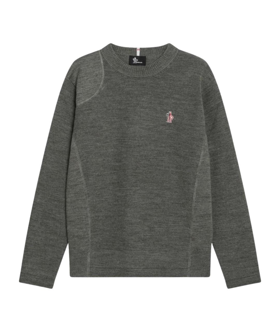 MONCLER GRENOBLE Серый шерстяной джемпер / свитер, фото 1