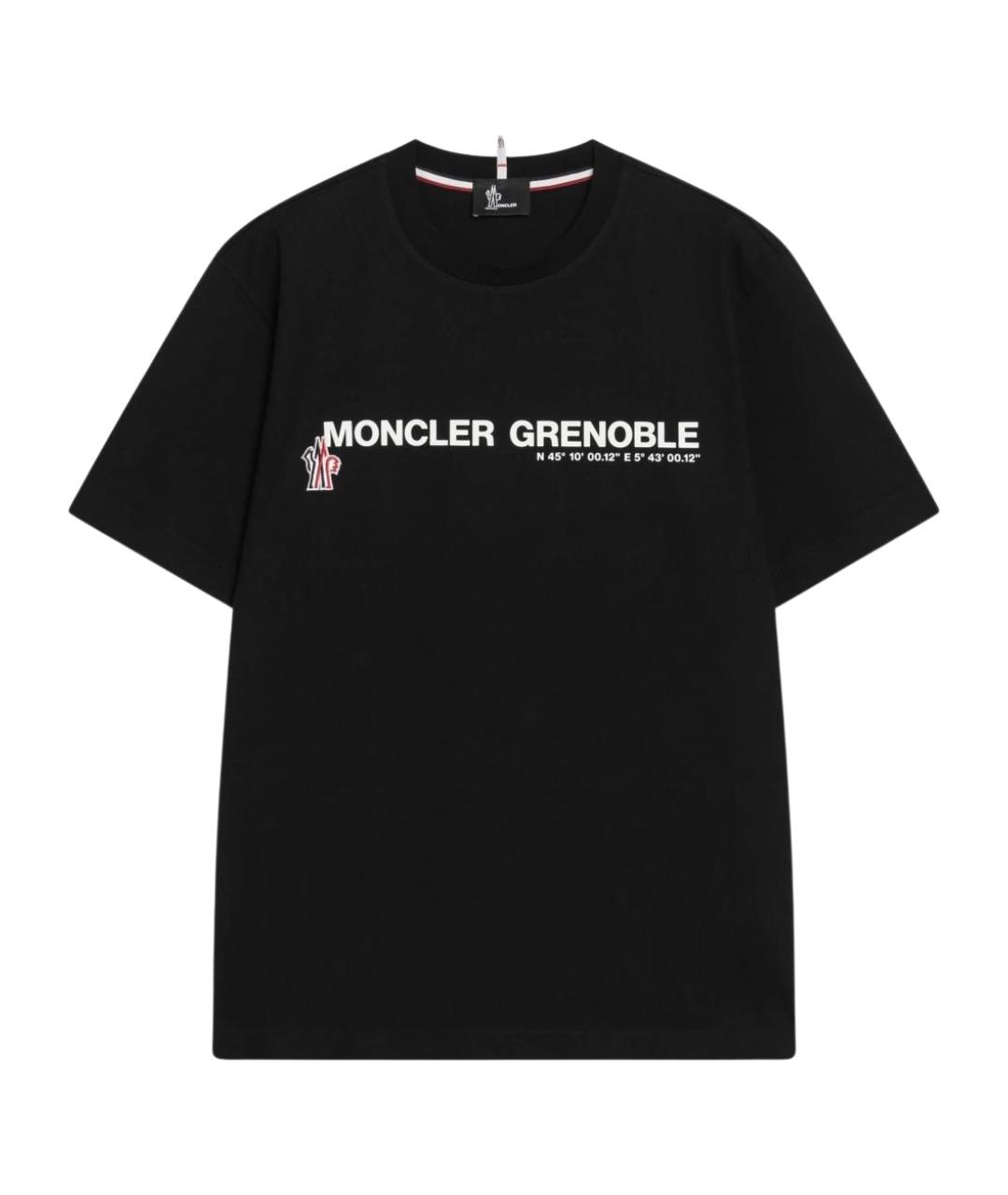 MONCLER GRENOBLE Черная хлопковая футболка, фото 1