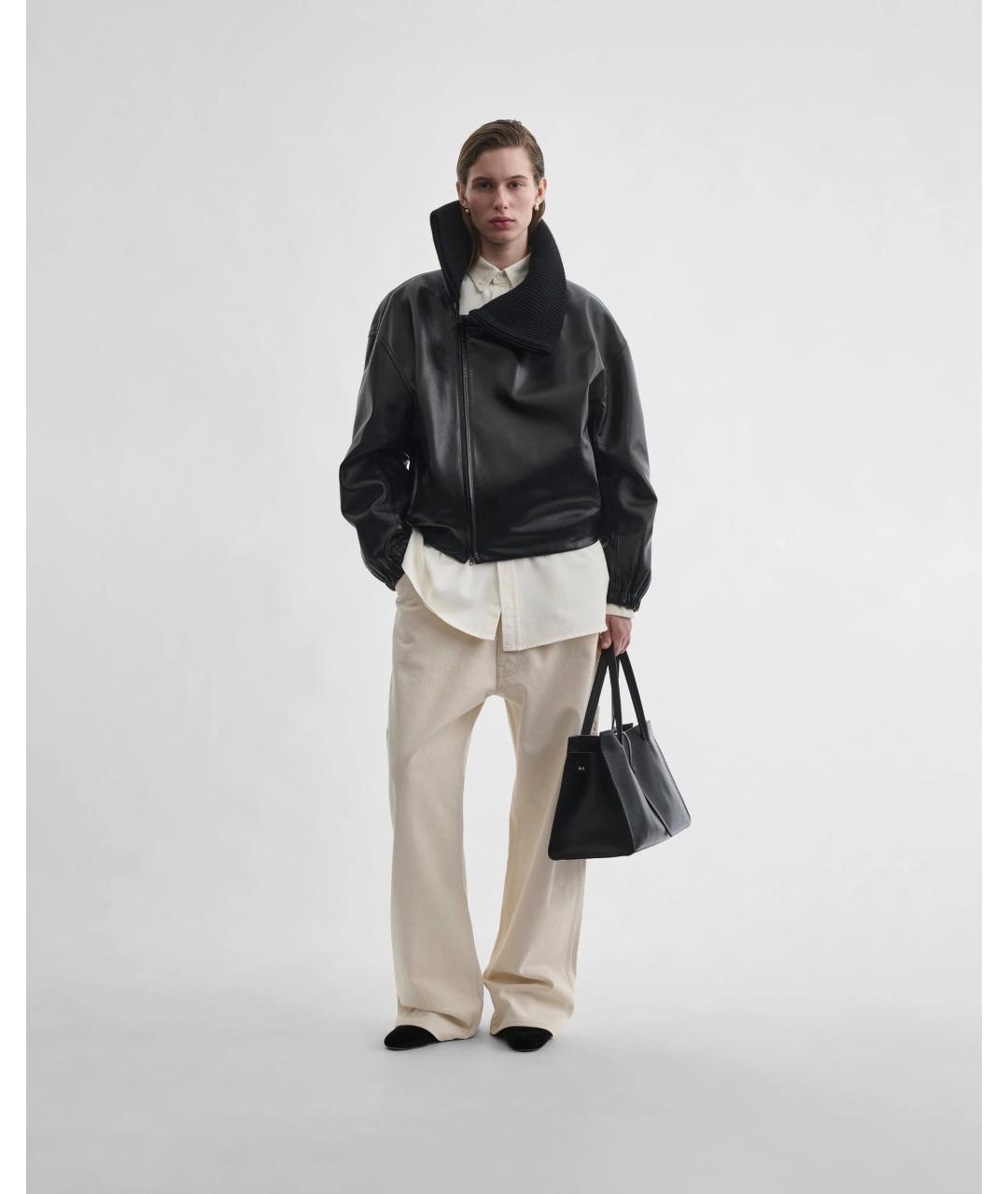 PHOEBE PHILO Черная кожаная куртка, фото 3
