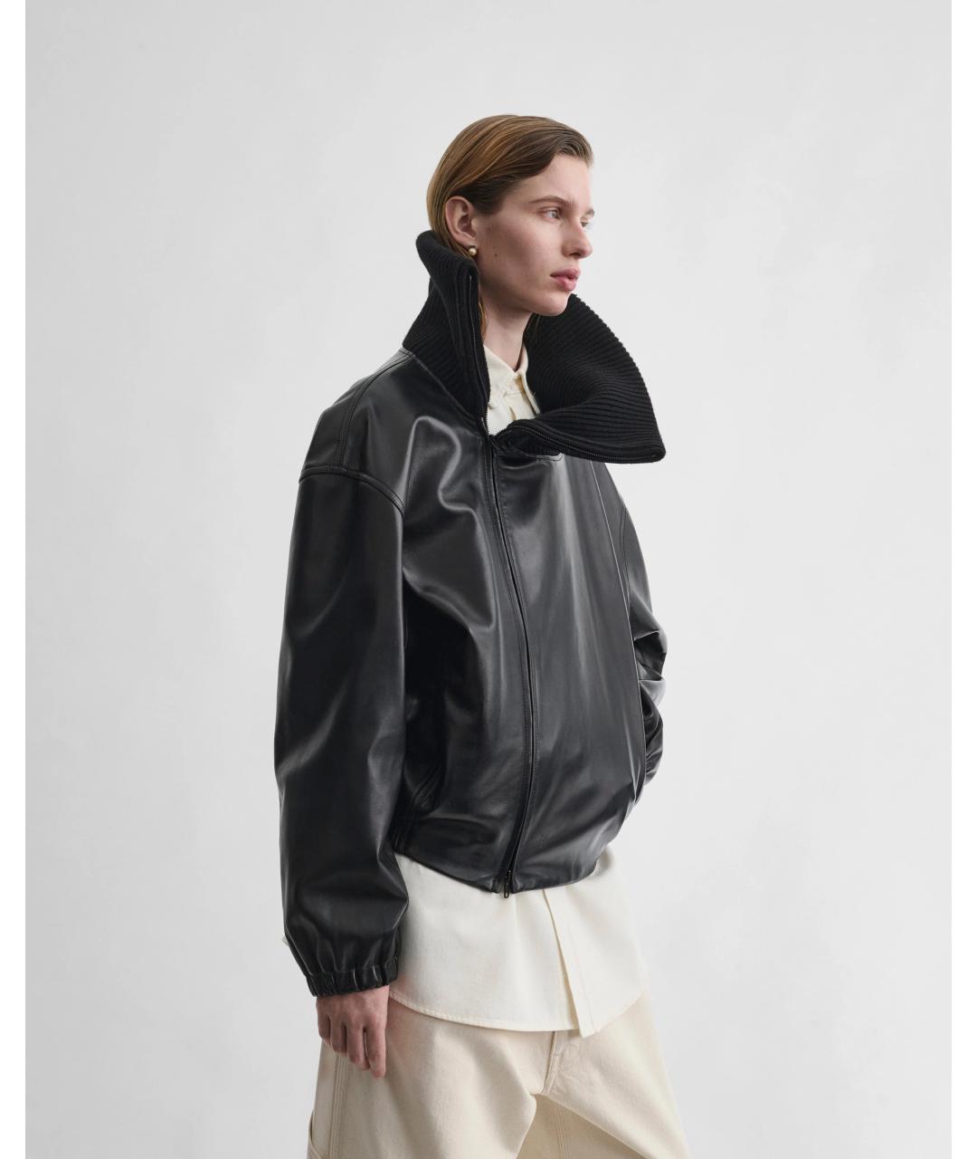 PHOEBE PHILO Черная кожаная куртка, фото 4