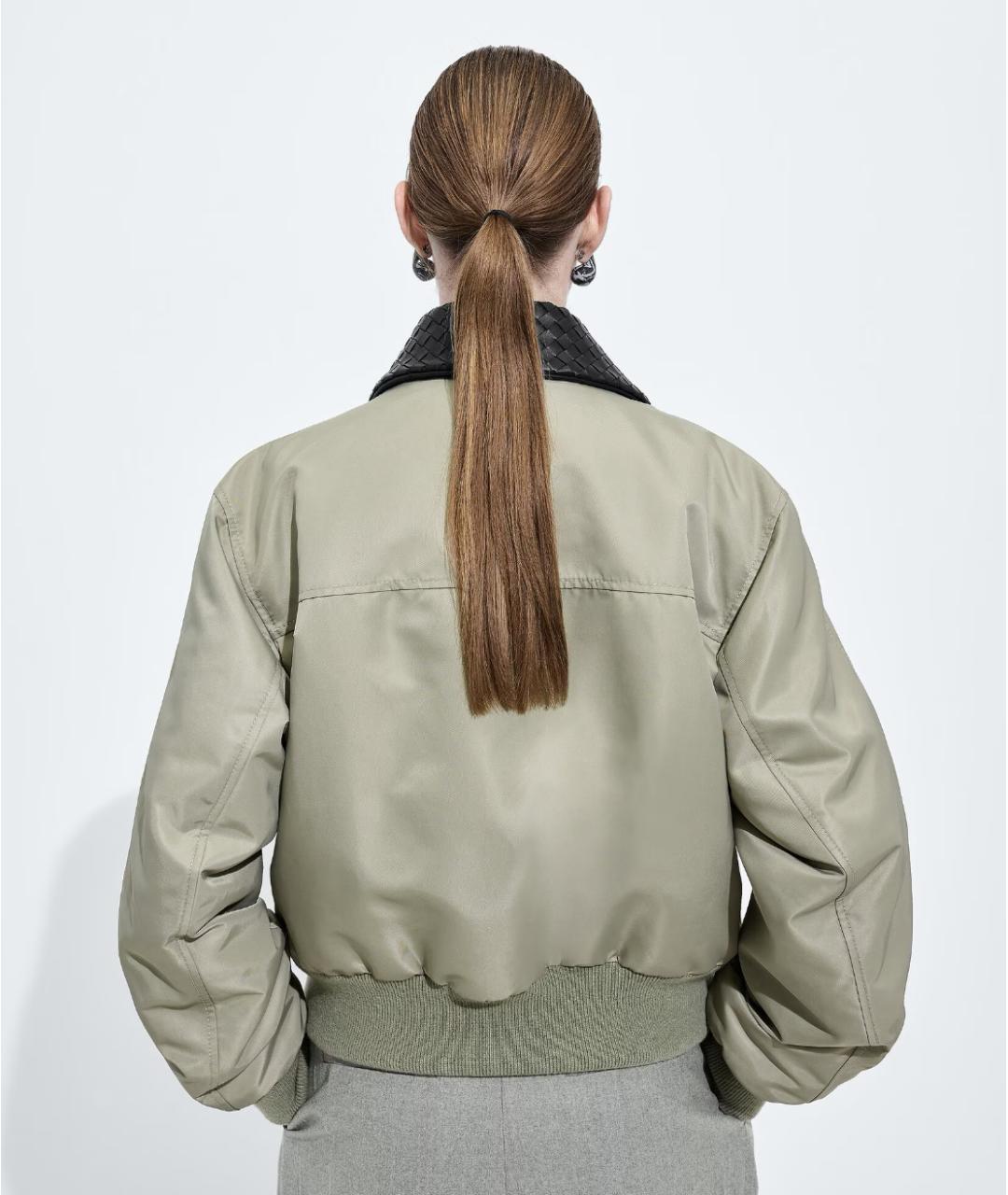 BOTTEGA VENETA Зеленая полиамидовая куртка, фото 4