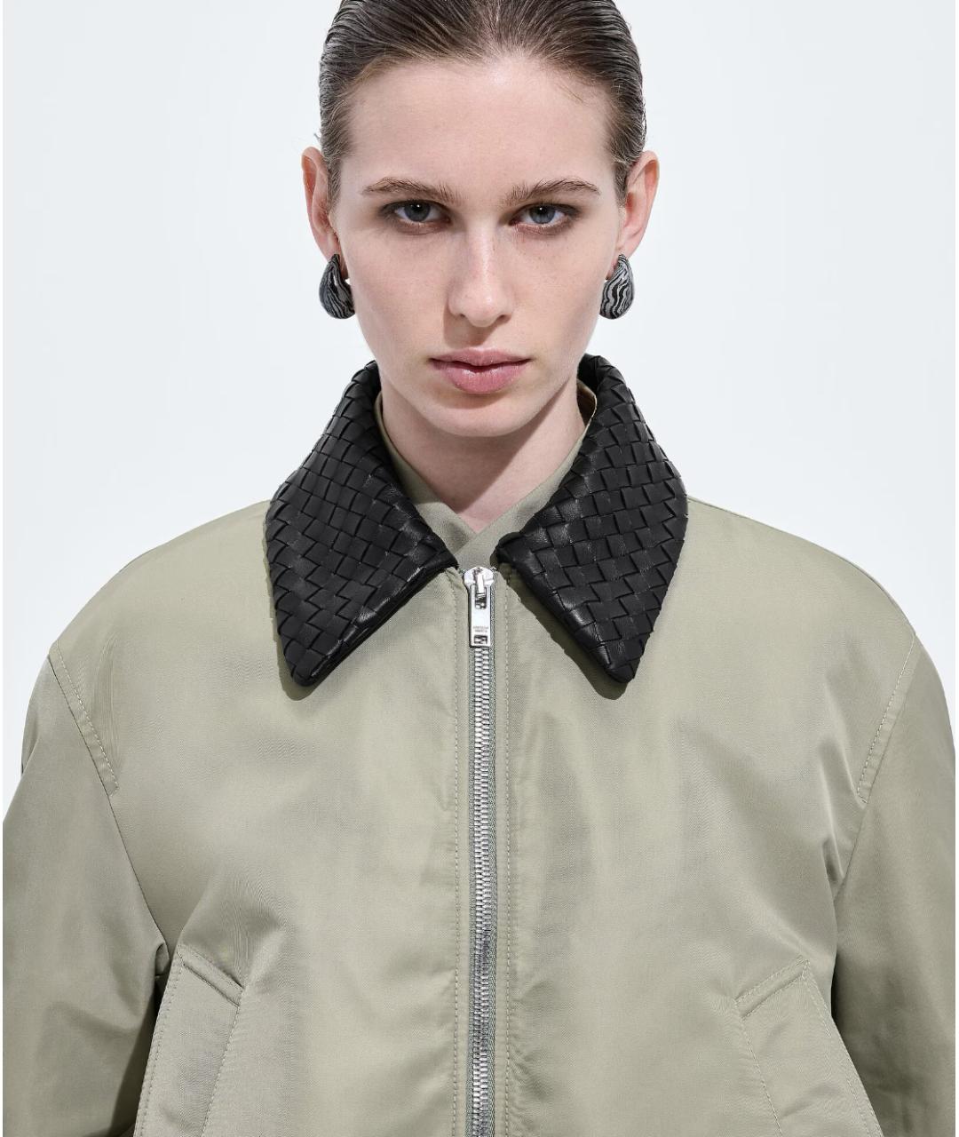 BOTTEGA VENETA Зеленая полиамидовая куртка, фото 5