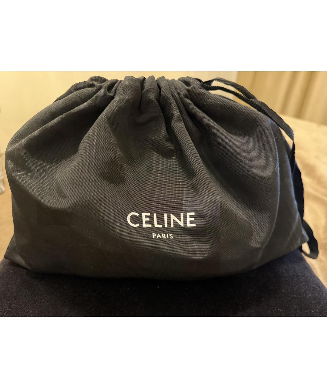 CELINE Хаки кожаная сумка через плечо, фото 9