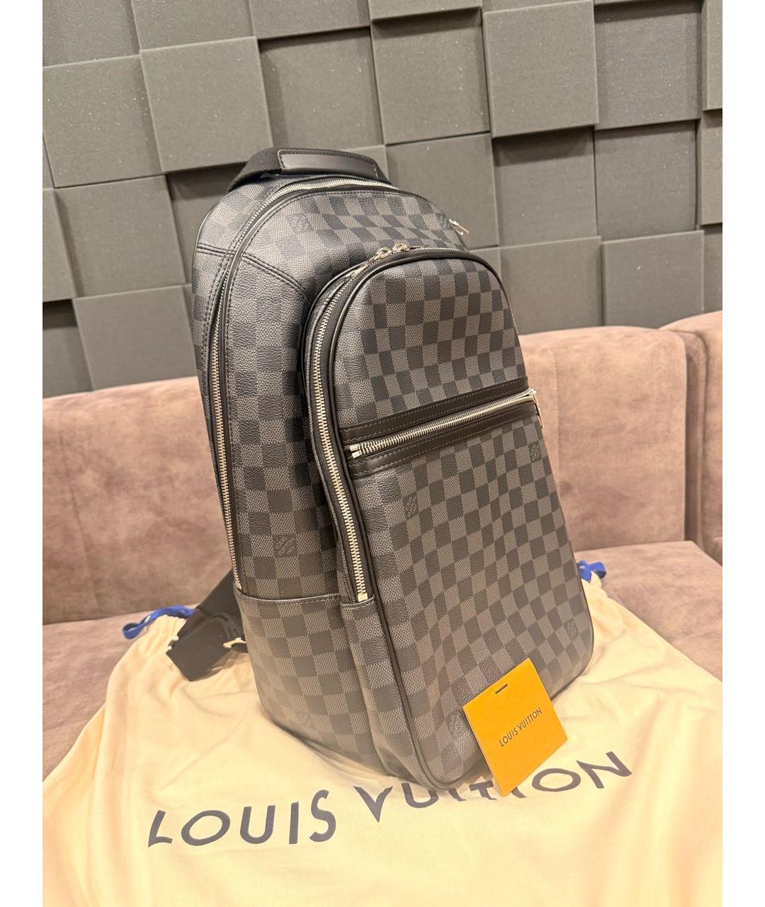 LOUIS VUITTON Серый рюкзак из канвы, фото 4