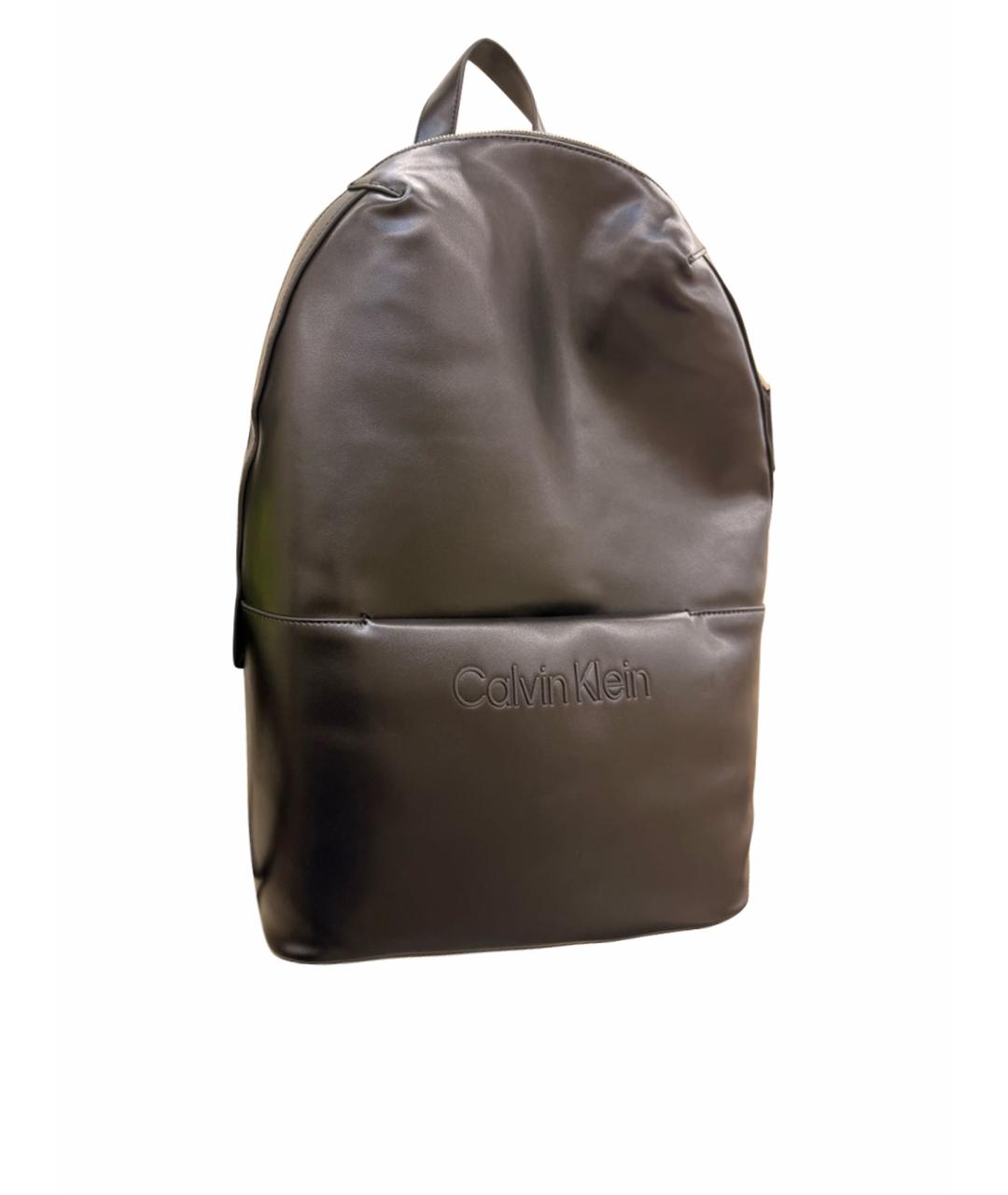 CALVIN KLEIN Черный рюкзак из искусственной кожи, фото 1