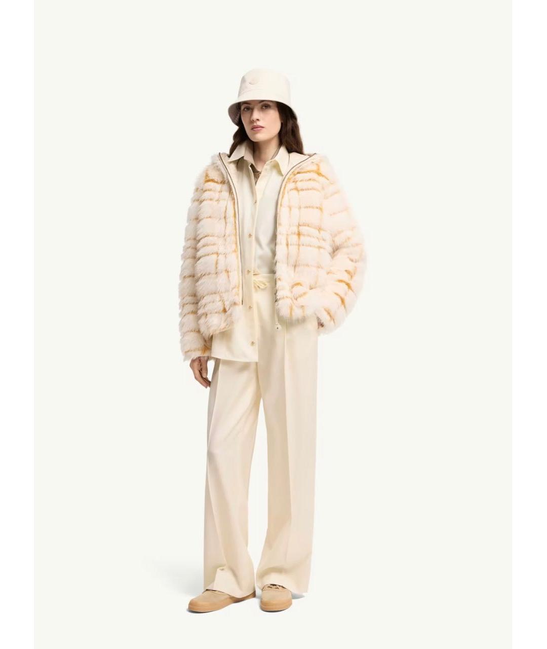MONCLER Белая шуба, фото 2