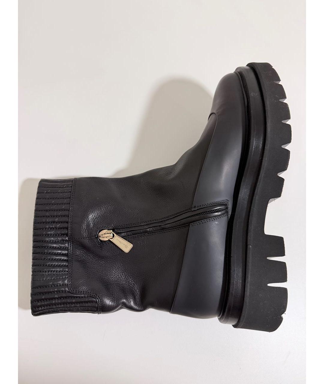 SANTONI Черные кожаные ботинки, фото 6