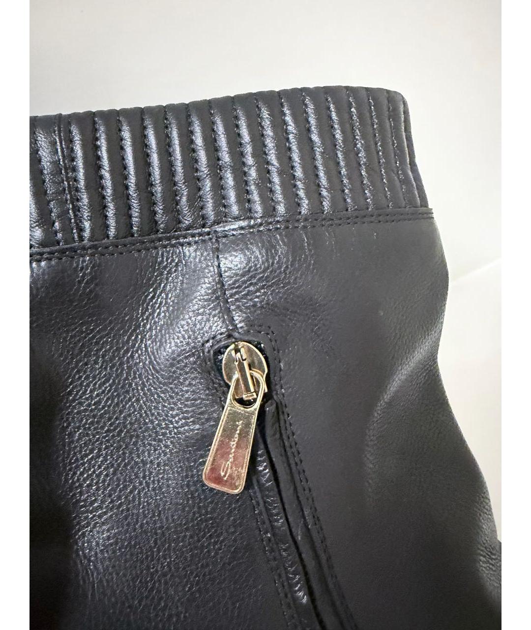 SANTONI Черные кожаные ботинки, фото 8