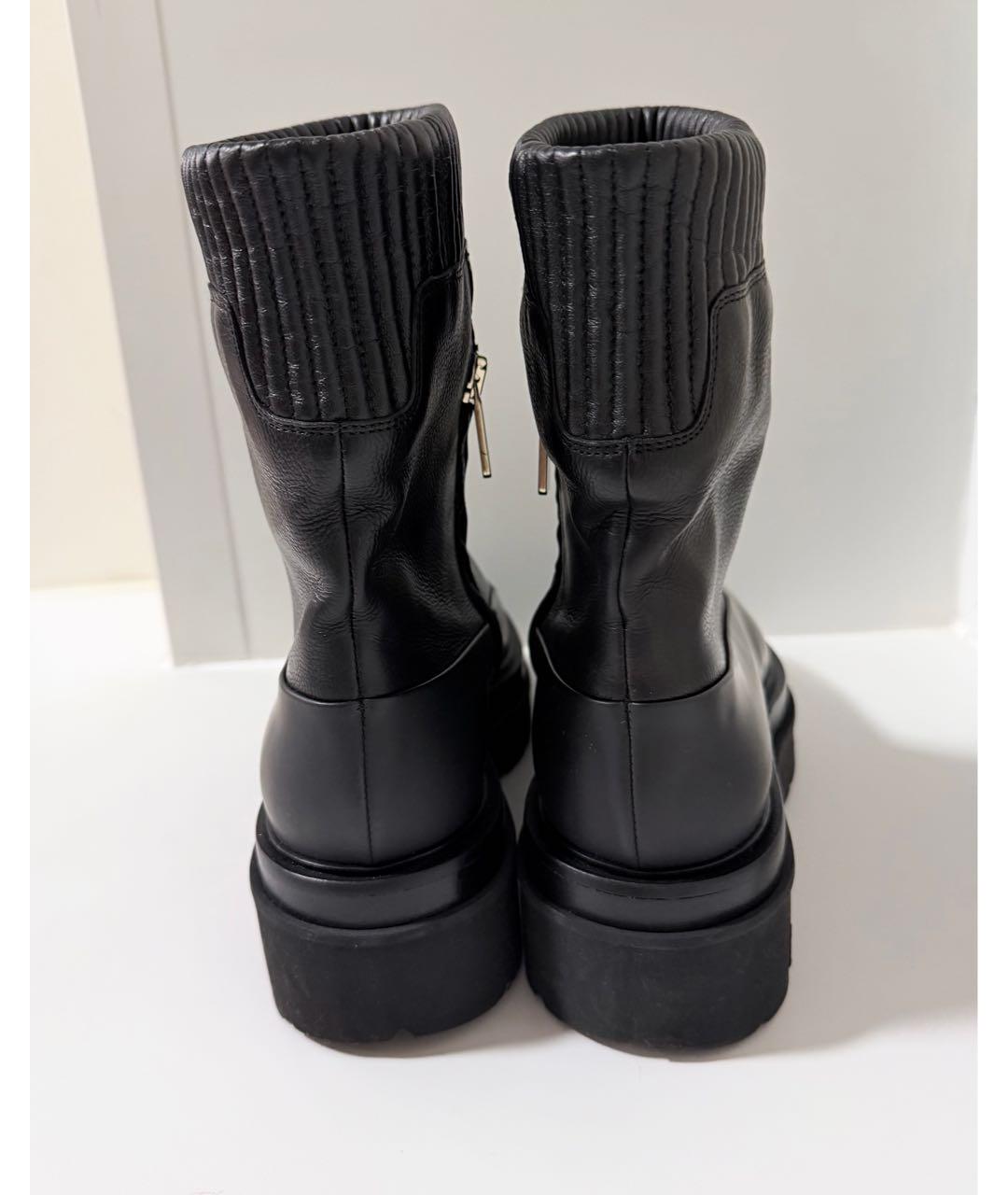 SANTONI Черные кожаные ботинки, фото 4