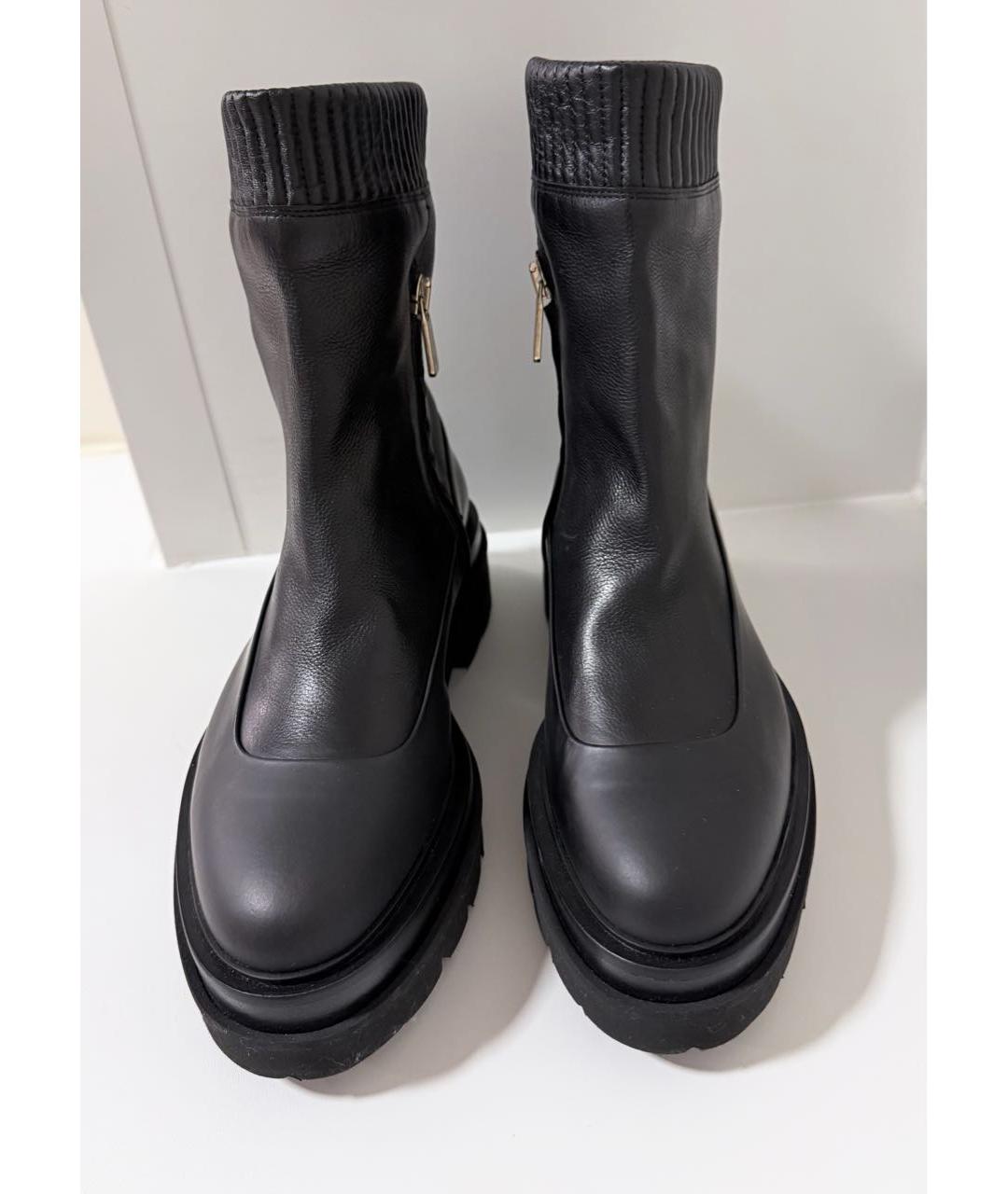 SANTONI Черные кожаные ботинки, фото 2